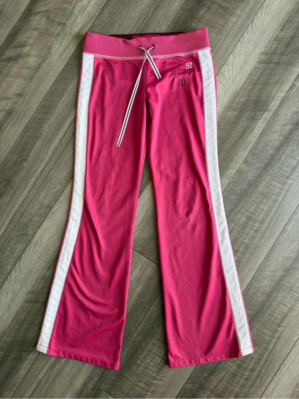 Vtg Y2K Abercrombie & Fitch Low Rise Hot Pink Flared Sweatpants Women’s Sz Small